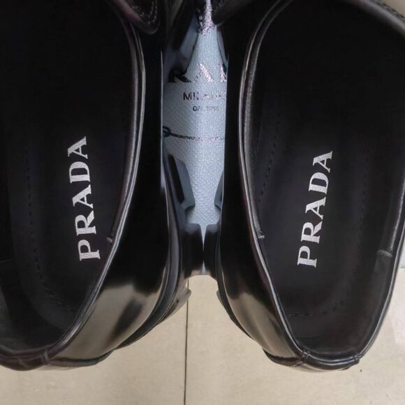 Prada Women's Shiny Black Loafers - Picture 4 of 6